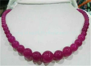 Natural 6-14mm Rose Alexandrite Gemstone Round Beads Necklace 18" AAA - Picture 1 of 12