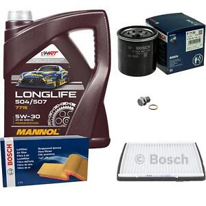 Bosch Inspección Set 5L mannol Longlife 504/507 5W-30 para Chevrolet Spark