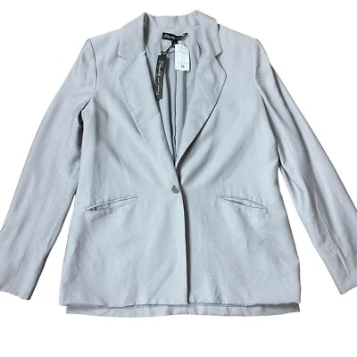 elizabeth & james Daryl Blazer Womens 8 Grey One Button Rayon Career Suit Jacket - Image 1 of 4