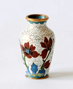 Cloisonné Metal Copper Chinese Oriental Ancient Old Antique Vase China H.5Cm - Picture 1 of 1