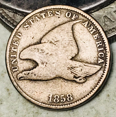 1858 Flying Eagle Cent 1C Ungraded Small Letters Civil War Era US Coin CC18672 Cover