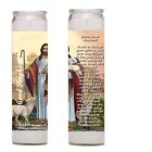 Our Lord Jesus The Good Shepherd Set of Two 2 Four 4 Glass Candles with Prayer 