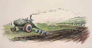 KURT PHILIPP RÖMHILD - Hasenpflug - Zeichnung - um 1955 - Picture 1 of 2