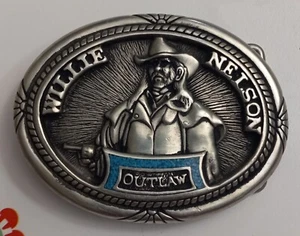 Rare 1991 Willie Nelson Outlaw Gunfighter Belt Buckle With Turquoise Museum - Picture 1 of 3