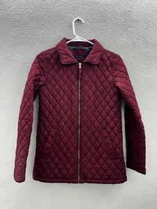 Tommy Hilfiger Womens Jacket Size XS Burgandy Diamon Quilted Zip Up - Photo 1 sur 12