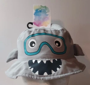 Shark Snorkeling Boys Swim Sunhat Hat Adjustable Strap 52 Cm, Small NWT - Picture 1 of 7
