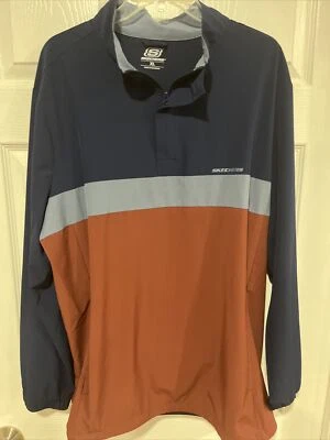 Skechers Golf Long-Sleeve 1/4 Zip Pullover Pockets Colorblock - Men’s XL - Image 1 of 4