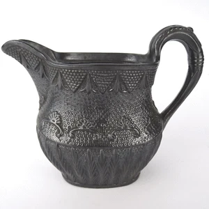 Antiker Basalt Krug, Kännchen, Black Jasperware, Staffordshire, England um 1800 - Bild 1 von 8