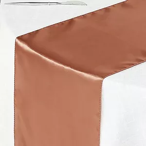 Terracotta Satin Table Runners, 30cm x 274cm, 12" x 108" - Picture 1 of 2