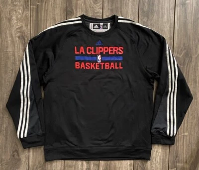 Adidas LA Clippers NBA Team Issued Crew Neck Pullover Sweatshirt Black Men's 2XL - Image 1 of 4
