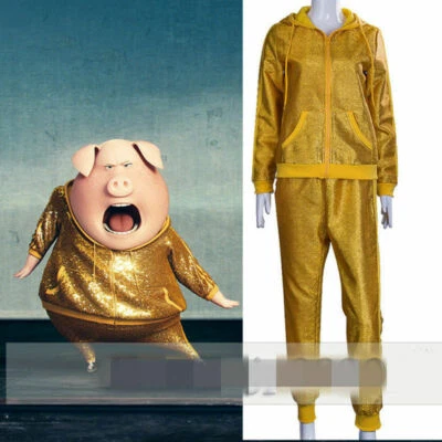 Novo Filme Sing Gunter Golden Pig Cosplay Fantasia Porco Performance Wear & - Imagem 1 de 4