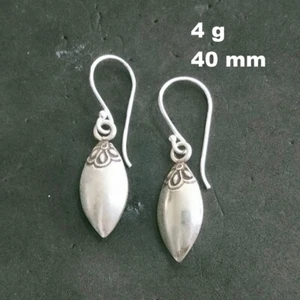 FINE SILVER EARRINGS 925 STERLING CRAFT Dangle 4g Goji Berry Charms 23826 - Picture 1 of 7