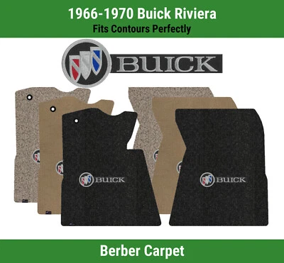 Alfombrillas delanteras Lloyd Berber para Riviera '66-70 con Buick Multi Shield con grapa plateada Foto 1 de 4