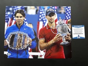 Rafael Nadal & Novak Djokovic Rare autographed signed 8x10 photo Beckett BAS coa - Picture 1 of 1