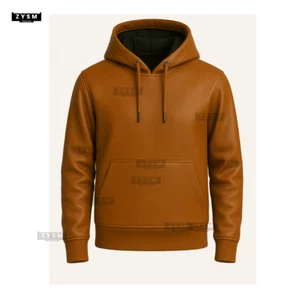 Gelber Leder Hoodie - Unisex Leder Hoodie - Gothic Hoodie - S - 5XL Hoodies - Bild 1 von 8