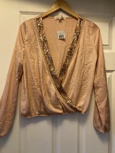 Living Doll Long Women’s Long Sleeve Top Size Medium NWT Gold - Picture 1 of 7