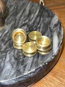 SOLID BRASS 1/8 IPS Knurled Lamp Finial ~ Bracket Cap ~ { LOT of  12} ~unf Brass - Picture 1 of 3