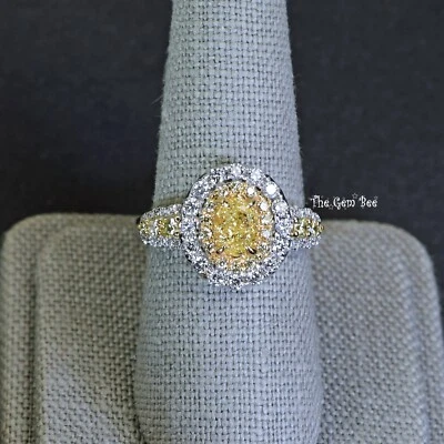 Anillo de diamantes ovalados de color blanco macizo de 14 k IGI Cert Foto 1 de 4