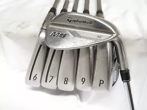 Used TaylorMade M5 Iron Set 6-PW,AW Dynamic Gold S300 Stiff Steel Shafts S - Picture 1 of 9
