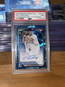Trey Yesavage 1st 2024 Bowman Draft Saph. Auto Blue Color Match /199 🔥 Wow! - Picture 1 of 4