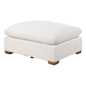 Coaster Lakeview Transitional Fabric Upholstered Ottoman Ivory - Picture 1 of 6