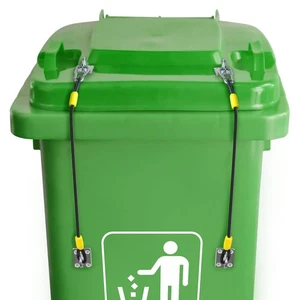 Trash Can Lid Lock,Trash Can Locks for Animals Stop from Rummaging Metal Univ... - Picture 1 of 7