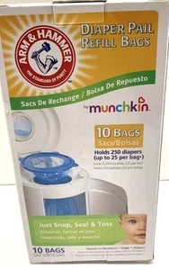 Arm & Hammer by Munchkin Diaper Pail Refill Bags New in Sealed Box (10 bags) - Picture 1 of 5
