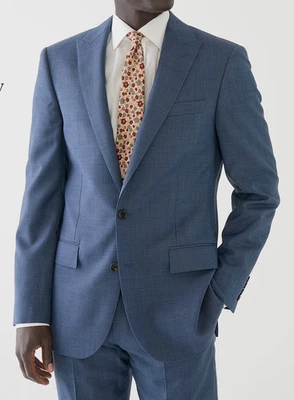 2024 J CREW THOMPSON Slate Blue Full Suit 40R Wool Slim - Image 1 of 4