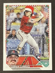 2023 Topps Holiday Corbin Carroll Santa Hat RC SP #H113 Diamondbacks - Picture 1 of 2