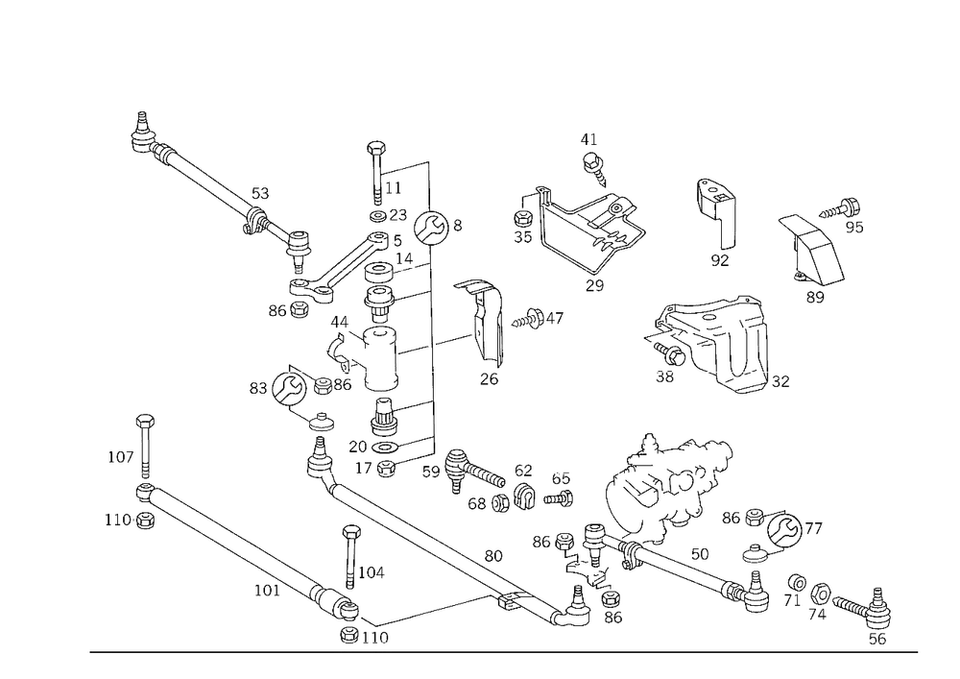 Genuíno Mercedes-Benz Drag Link 129-460-04-05 - Imagem 1 de 1