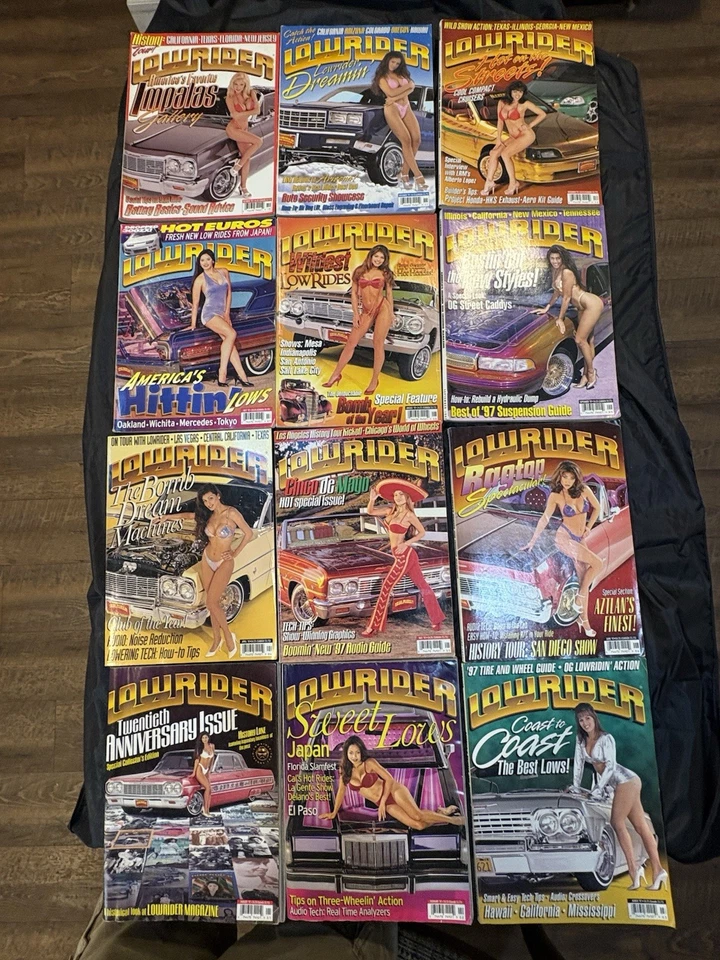 Vintage Lowrider Magazine Lot Of 12- 1997 Complete! Car Automobile Classic Rides Foto 1 de 4