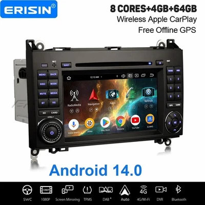 Android 14 DAB+ Autoradio Navi DVD Mercedes A/B Klasse Sprinter Viano VW Crafter - Bild 1 von 4