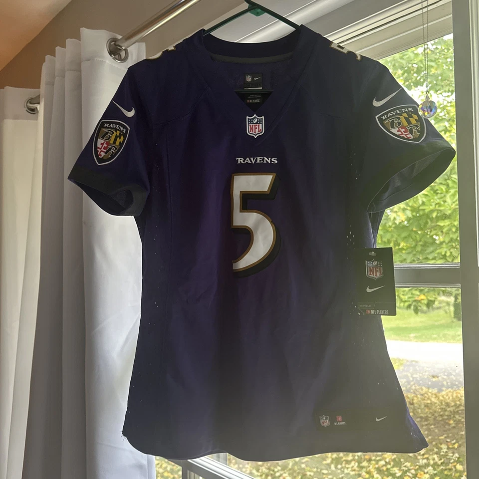 耐克 Baltimore Ravens Onfield 球衣 Joe Flacco #5 Med 女式全新带标签 — 第 1/4 张图片