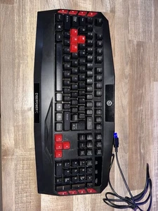 CyberPowerPC Multimedia Gaming Keyboard Wired USB, Black/Red - Afbeelding 1 van 4