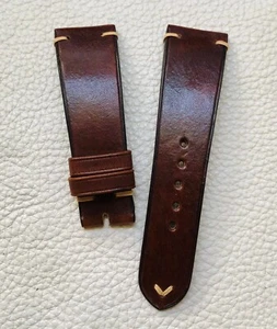 Size 18 19 20 21 22 23 24 25 26mm Genuine Cowhide leather Watch Strap Band - Picture 1 of 11