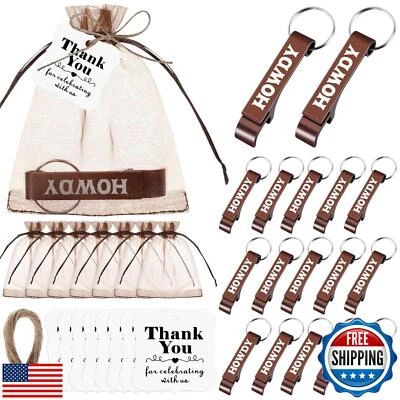 Junkin 50 Set Western Cowboy Party Favors Mental Bottle Opener Keychain Bulk  - Image 1 of 4