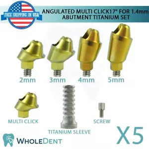 5x Angulated Multi Unit 17° 1.4mm Titanium Sets Including Fixation Screw - Picture 1 of 4