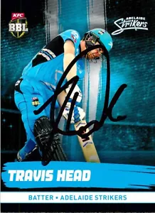 Signed 2016 2017 Adelaide Strikers BBL Cricket Tap N Play Card - Travis Head - Bild 1 von 3