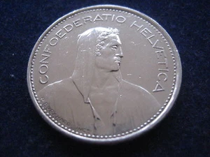 MDS SCHWEIZ 5 FRANKEN 1967 B "CONFOEDERATIO HELVETICA", SILBER #53 - Bild 1 von 2