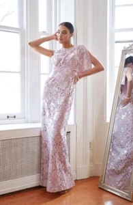 NWT JS Collections Arabella Sequin Guipure Lace Pleated Gown in Amethyst size 2 - Picture 1 of 15