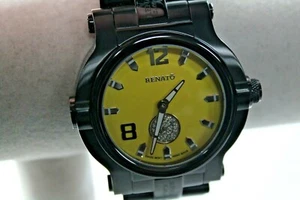 Orologio Uomo Renato Diamond Beast, Swiss Ronda 1069, Quadrante Giallo con Diamanti Gen - Foto 1 di 11