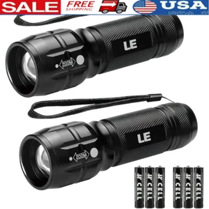 LED Flashlights High Lumens Zoomable Waterproof Adjustable Brightness 2 Pack New - Picture 1 of 8