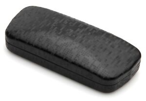 NEW Clam Shell Small Black Eyeglasses Glasses Hard Case w/Cleaning Cloth 