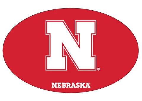 NEBRASKA CORNHUSKERS BLOCK LETTER OVAL MAGNET-NEBRASKA CAR MAGNET-NEW FOR 2016! Cover