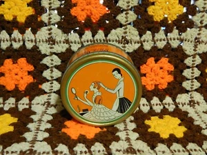 Polvo para polvo de tres flores ~ Richard Hudnut Art Deco ~ lata de metal con contenido - Imagen 1 de 18