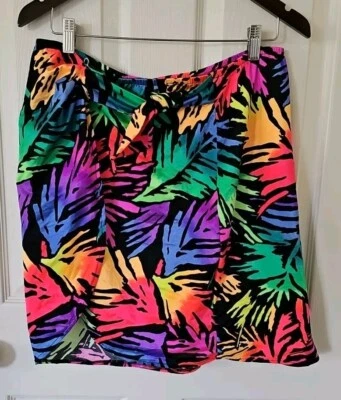 Falda Envolvente Catalina Vintage Años 80/90 Estampado Neón Tropical Talla Pequeña  Foto 1 de 4