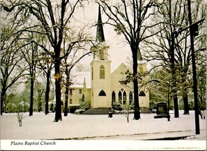 Vintage Postcard President Plains Georgia GA Baptist Church After Snow 1977 - Picture 1 of 3