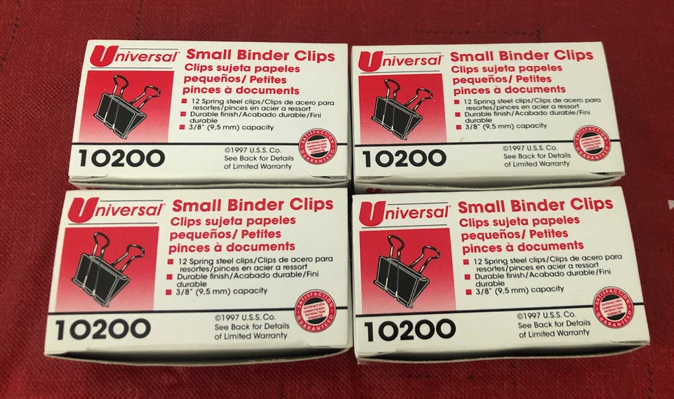 Unv10200vp3 Universal Small Binder Clips Steel Wire 3/8quot Capacity
