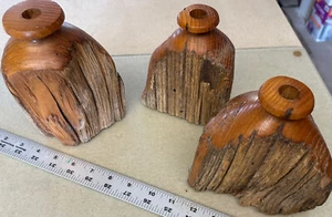 Candelabros de madera vintage Live Edge torneados a mano rústicos 3-MCM - Imagen 1 de 6