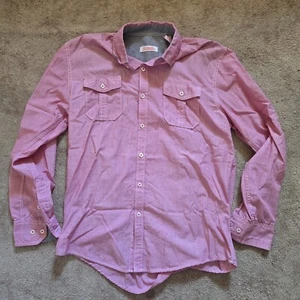 Michael Brandon Mens Long Sleeve Button Up Shirt Pink Size Medium - Picture 1 of 7